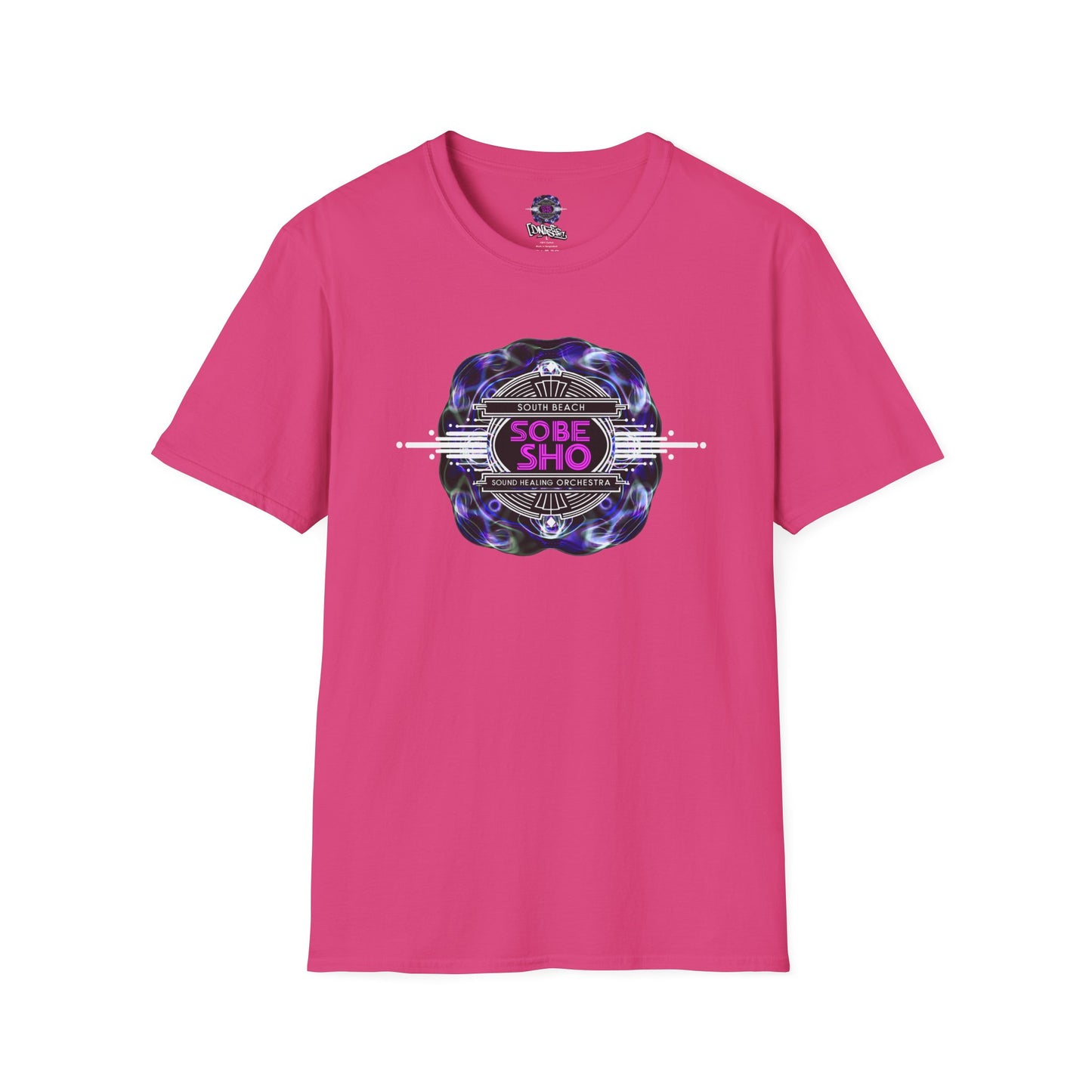 Retro Resonance Unisex Softstyle T-Shirt, Cosmic Vibe Graphic Tee for Soundhealing, Yoga, Mediation, Festivals, Music Lovers Tee