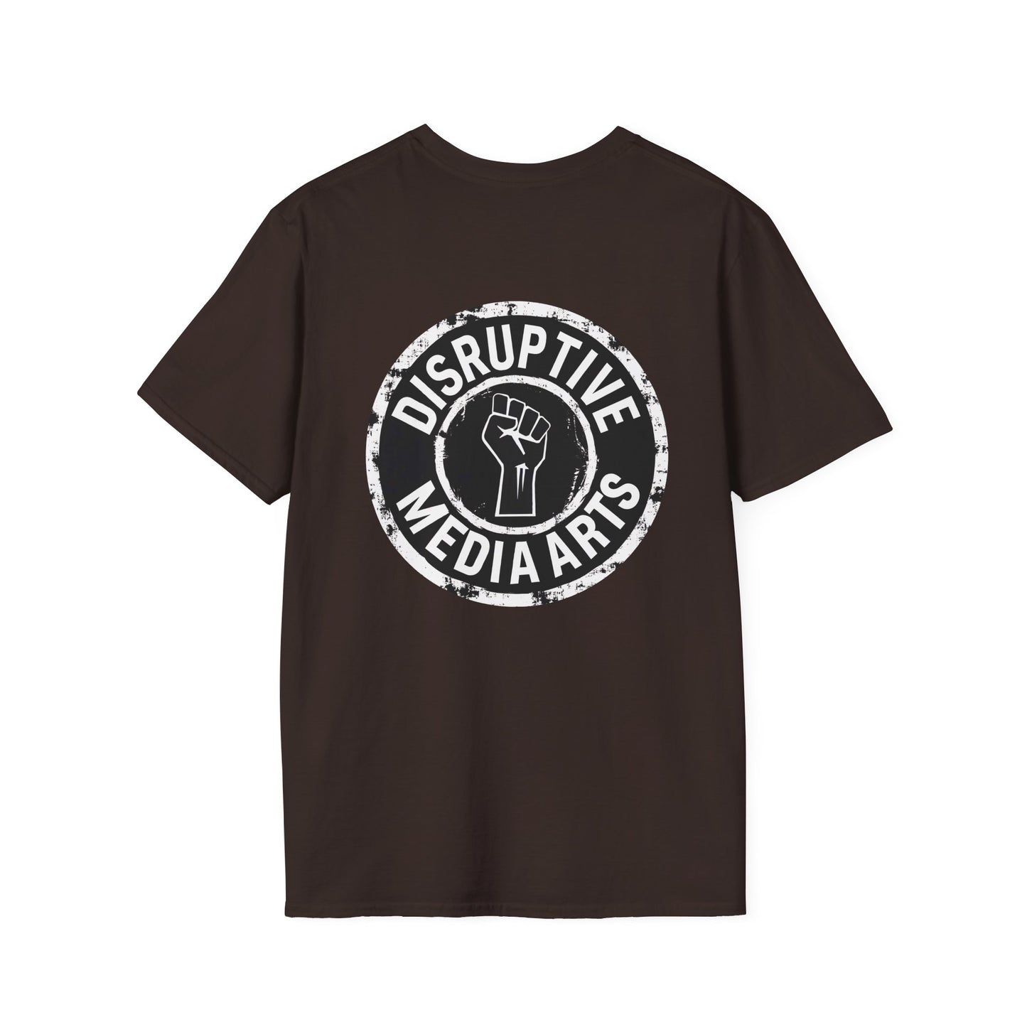 T-Shirt "Disruptive Media Arts" Logo Tee – Signal Gear Core Uniform [Front + Back Print]_Unisex Softstyle