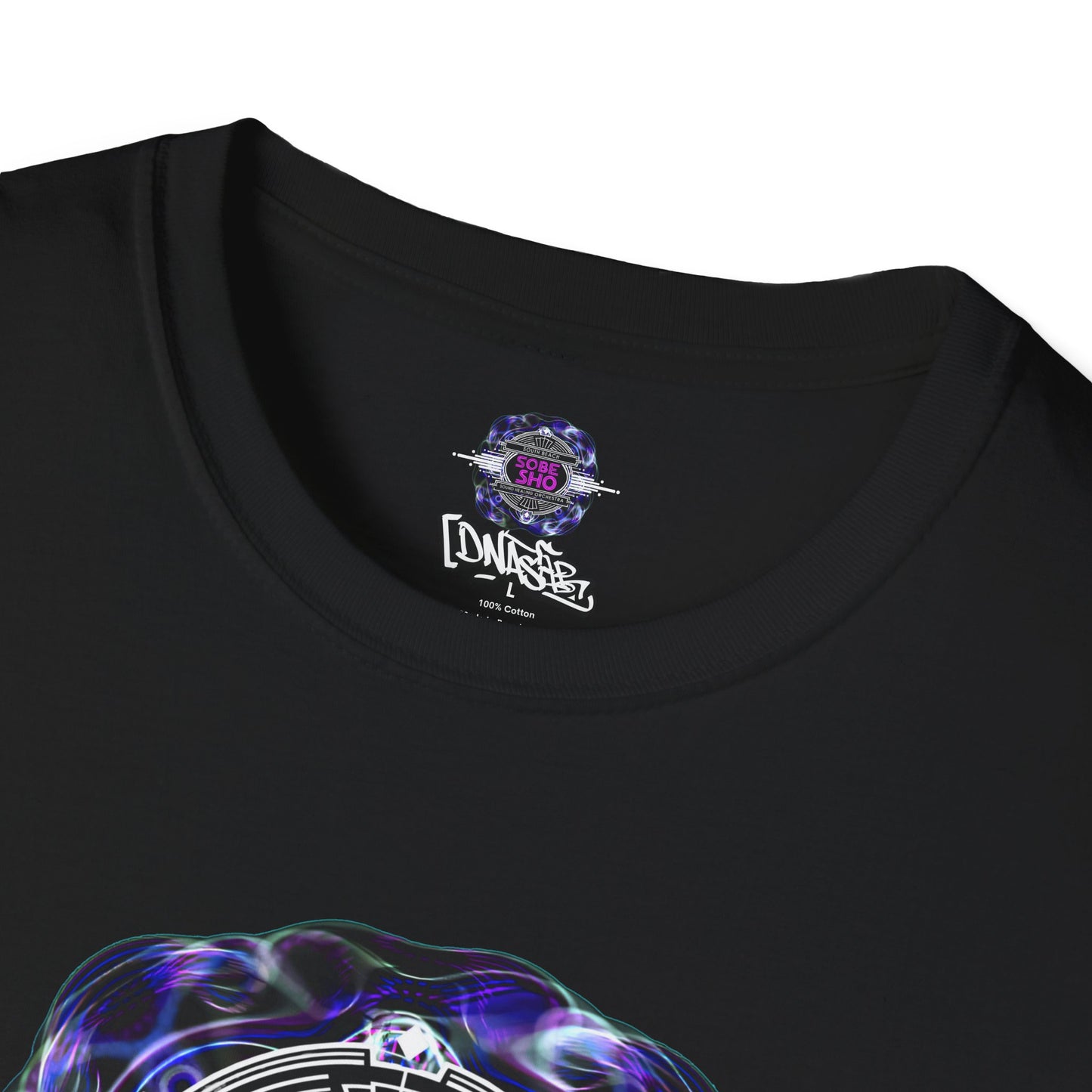 Retro Resonance Unisex Softstyle T-Shirt, Cosmic Vibe Graphic Tee for Soundhealing, Yoga, Mediation, Festivals, Music Lovers Tee