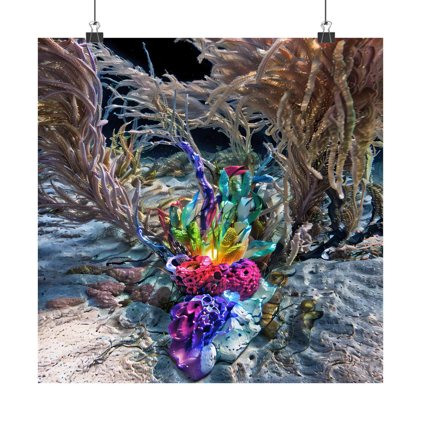 14_[dNASAb] “Faux Ecologies + Augmented Nature-verse #4A” (2024) – Satin Unframed Poster with Augmented Reality | AI-Trained Ocean Debris Artwork, Vibrant Satin Posters, Nature-Inspired Art Print
