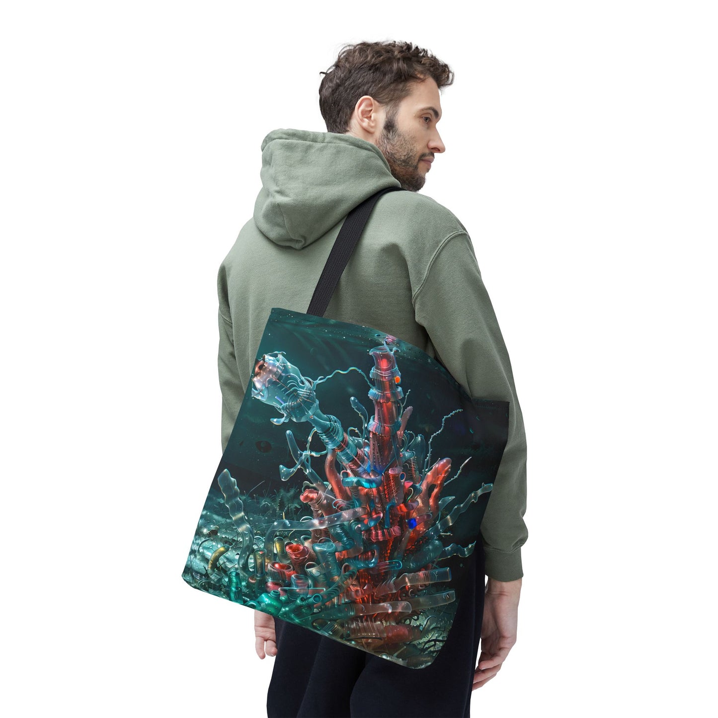 Vibrant Coral Reef Tote Bag, AOP, Beach Bag, Eco-Friendly, Gift for Ocean Lovers, Everyday Use, Art-Inspired