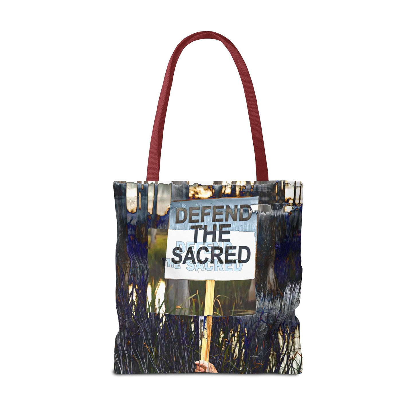 Defend the Sacred Tote Bag | Eco-Friendly Shopping Bag, Statement Bag, Gift for Activists, Inspirational Art, Reusable Canvas Bag
