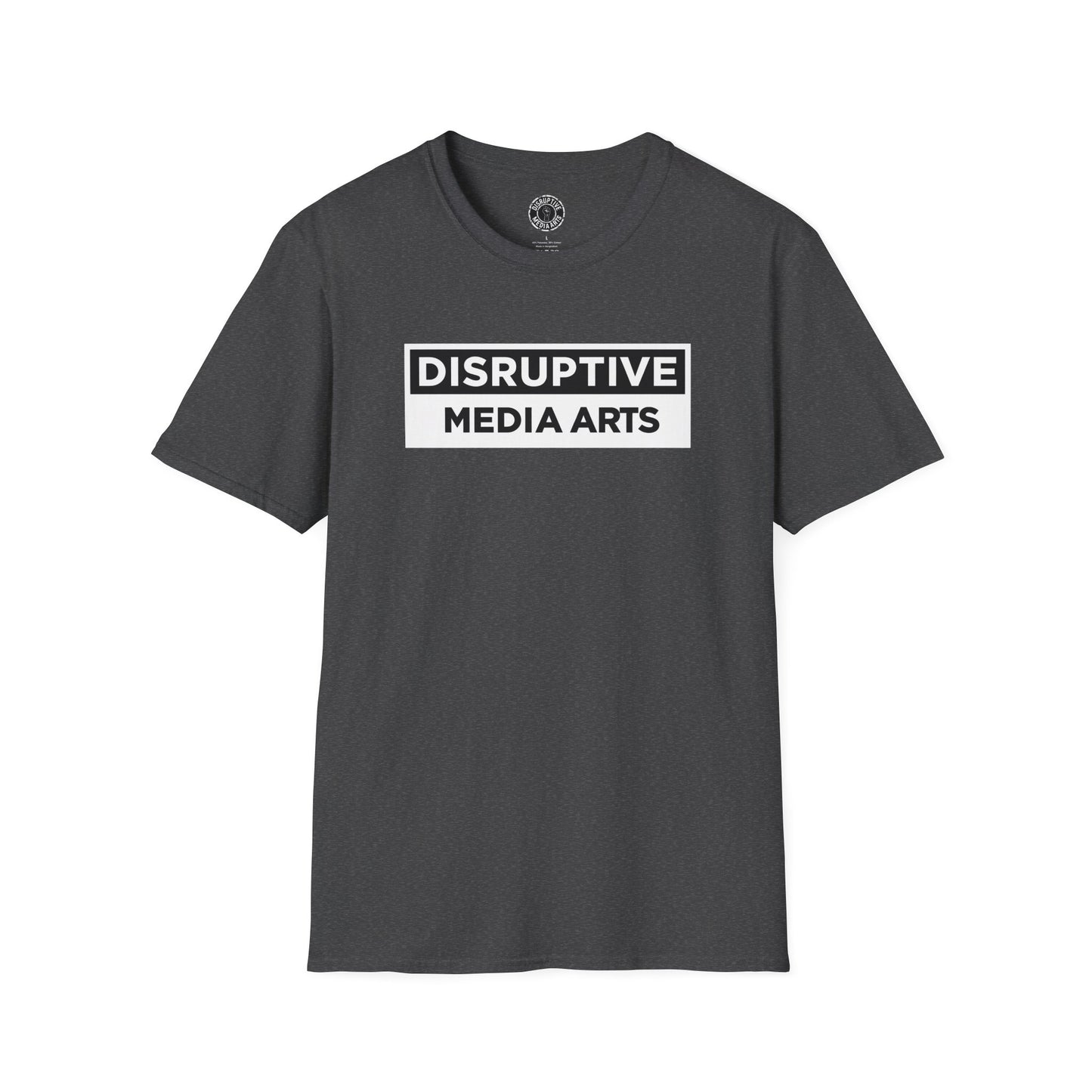 T-Shirt "Hands Off The Arts" Disruptive Media Arts™ Logo Tee – Signal Gear™ Core Uniform [Front + Back Print] Softstyle, Unisex Tee