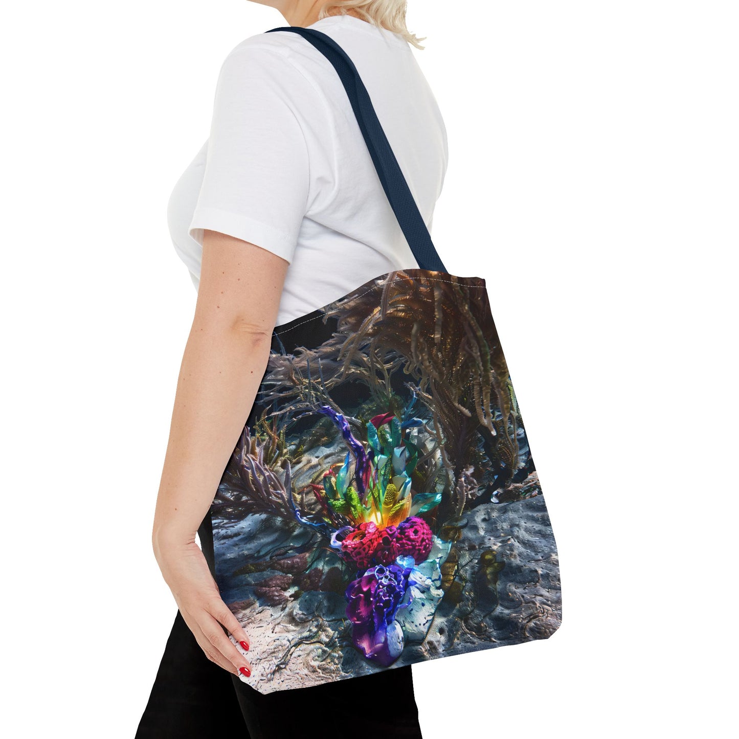Vibrant Ocean Life Tote Bag,"Faux Ecologies +Ocean Artivism" Reusable Grocery Bag, Beach Tote, Eco-Friendly Bag, Summer Vibes, Gift for Ocean Lovers
