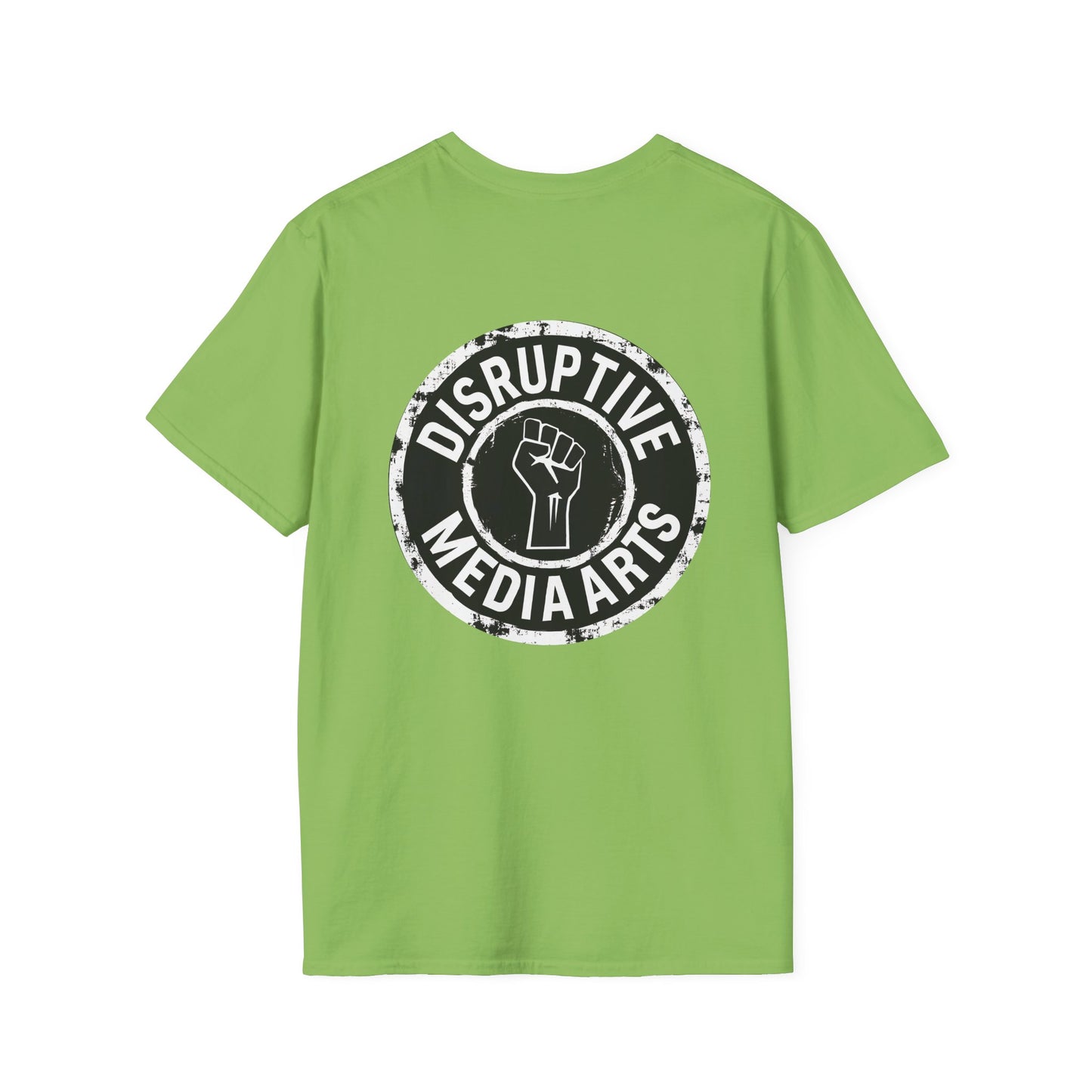 T-Shirt "Disruptive Media Arts" Logo Tee – Signal Gear Core Uniform [Front + Back Print]_Unisex Softstyle