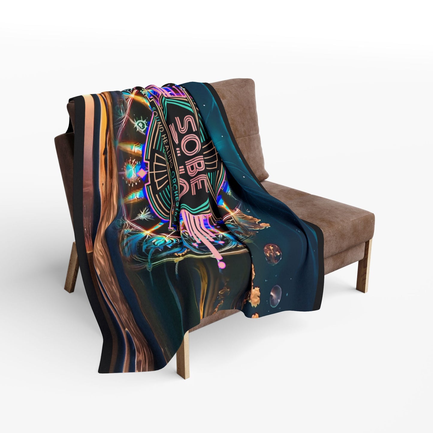 “Rest in Resonance” Arctic Fleece Blanket, collection from South Beach Sound Healing Orchestra x [dNASAb], Warm Decorative Throw, Ideal Gift for Sound healing sessions, guided meditations, breathwork, yoga