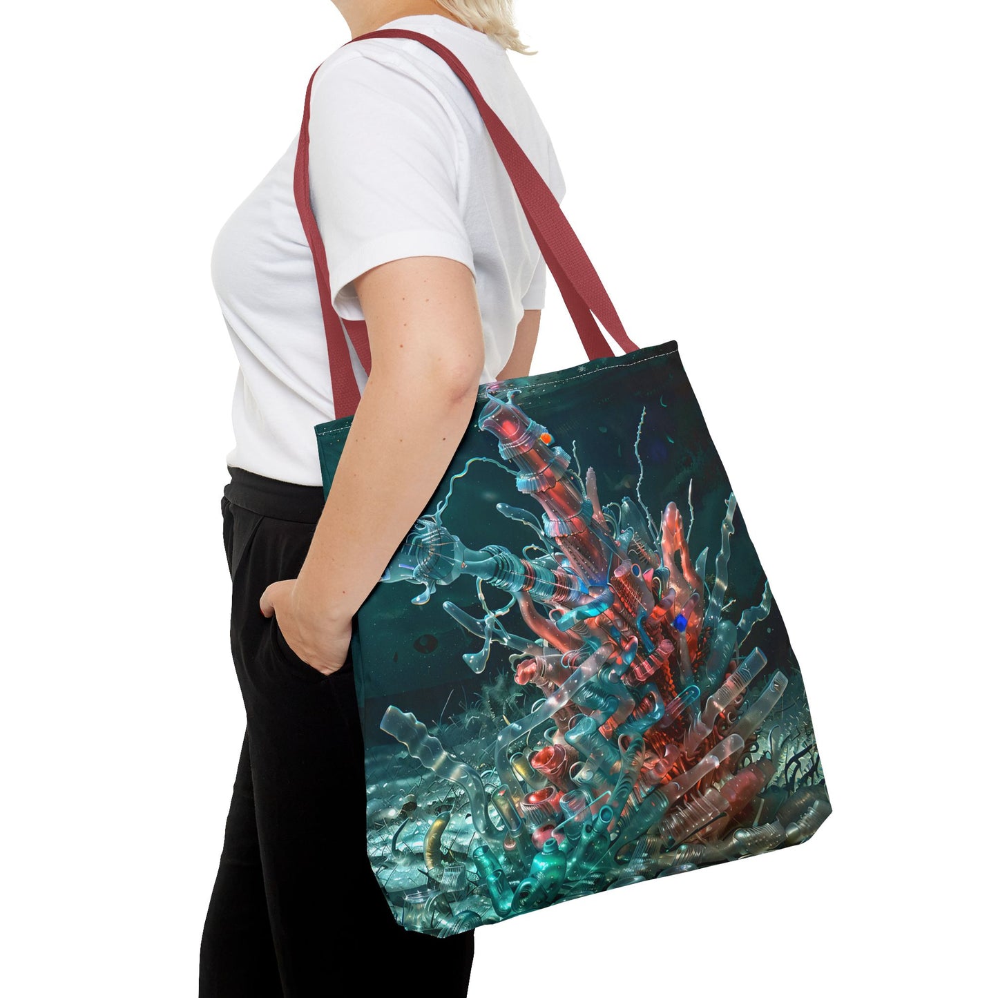 Vibrant Coral Reef Tote Bag, AOP, Beach Bag, Eco-Friendly, Gift for Ocean Lovers, Everyday Use, Art-Inspired