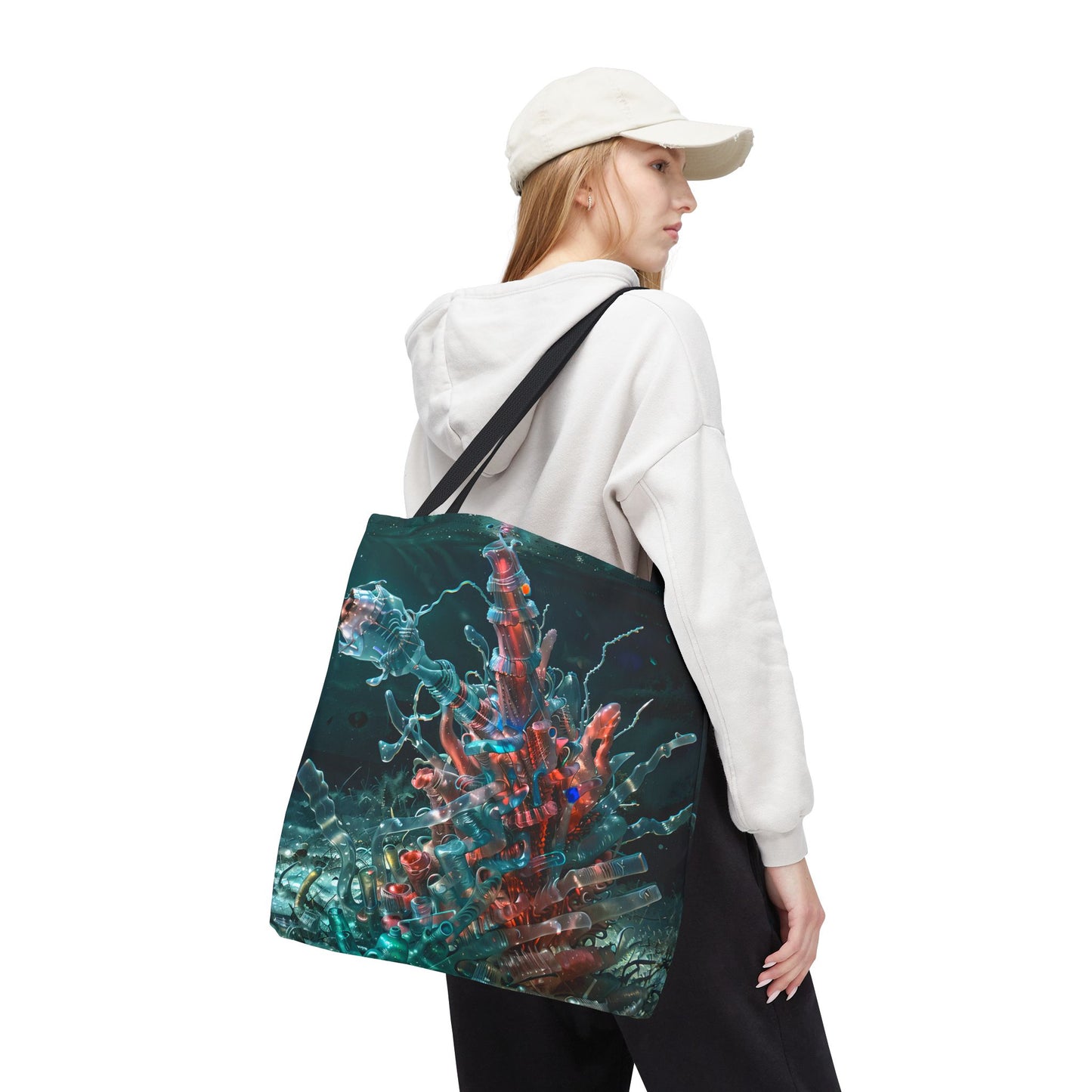 Vibrant Coral Reef Tote Bag, AOP, Beach Bag, Eco-Friendly, Gift for Ocean Lovers, Everyday Use, Art-Inspired