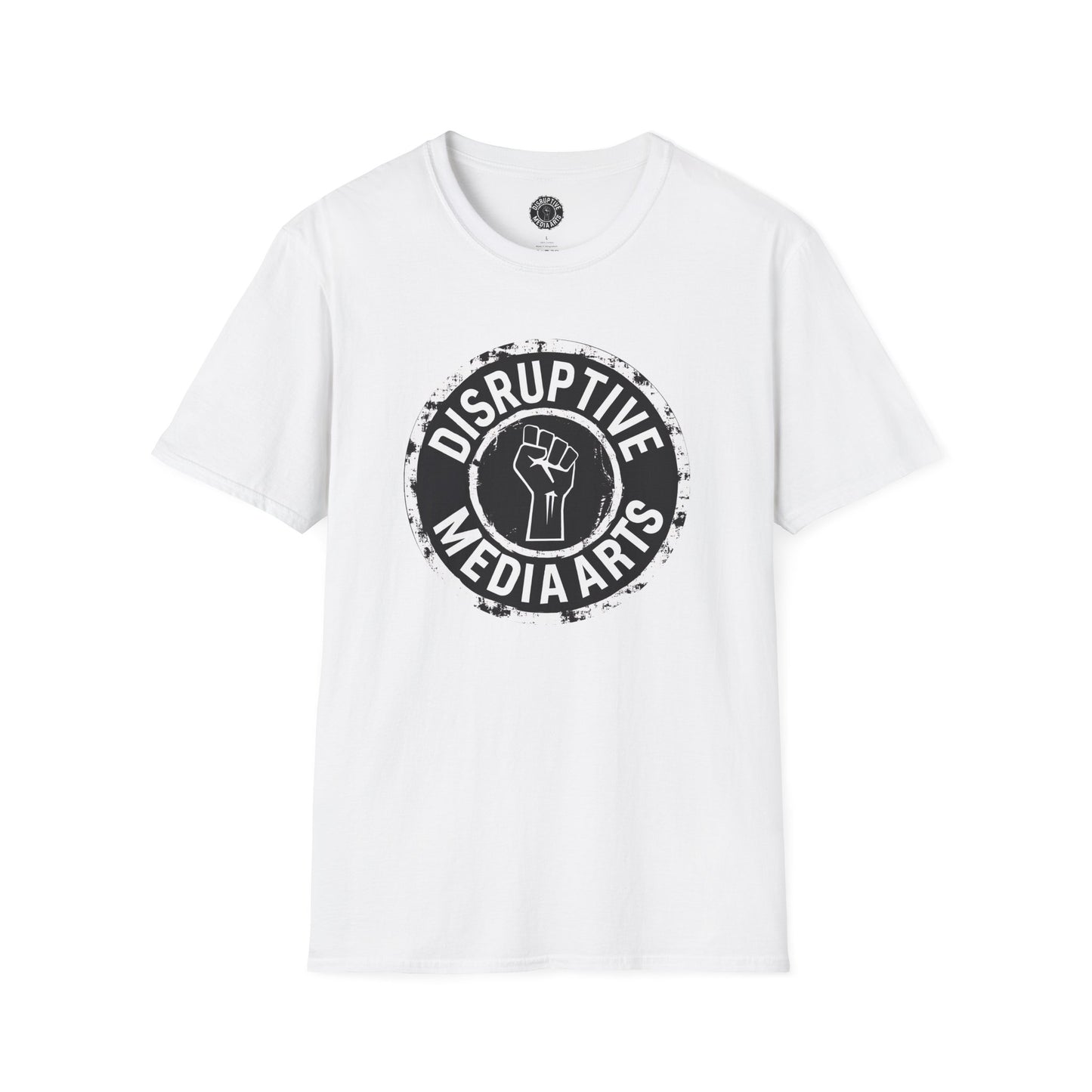 T-Shirt "Proudly ShadowBanned AF, Disruptive Media Arts" Logo Tee – Signal Gear™ Core Uniform [Front + Back Print] Unisex Softstyle Tee