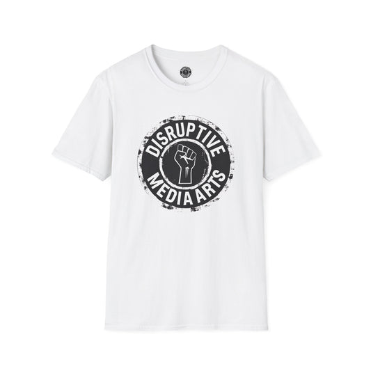 T-Shirt "Proudly ShadowBanned AF, Disruptive Media Arts" Logo Tee – Signal Gear™ Core Uniform [Front + Back Print] Unisex Softstyle Tee