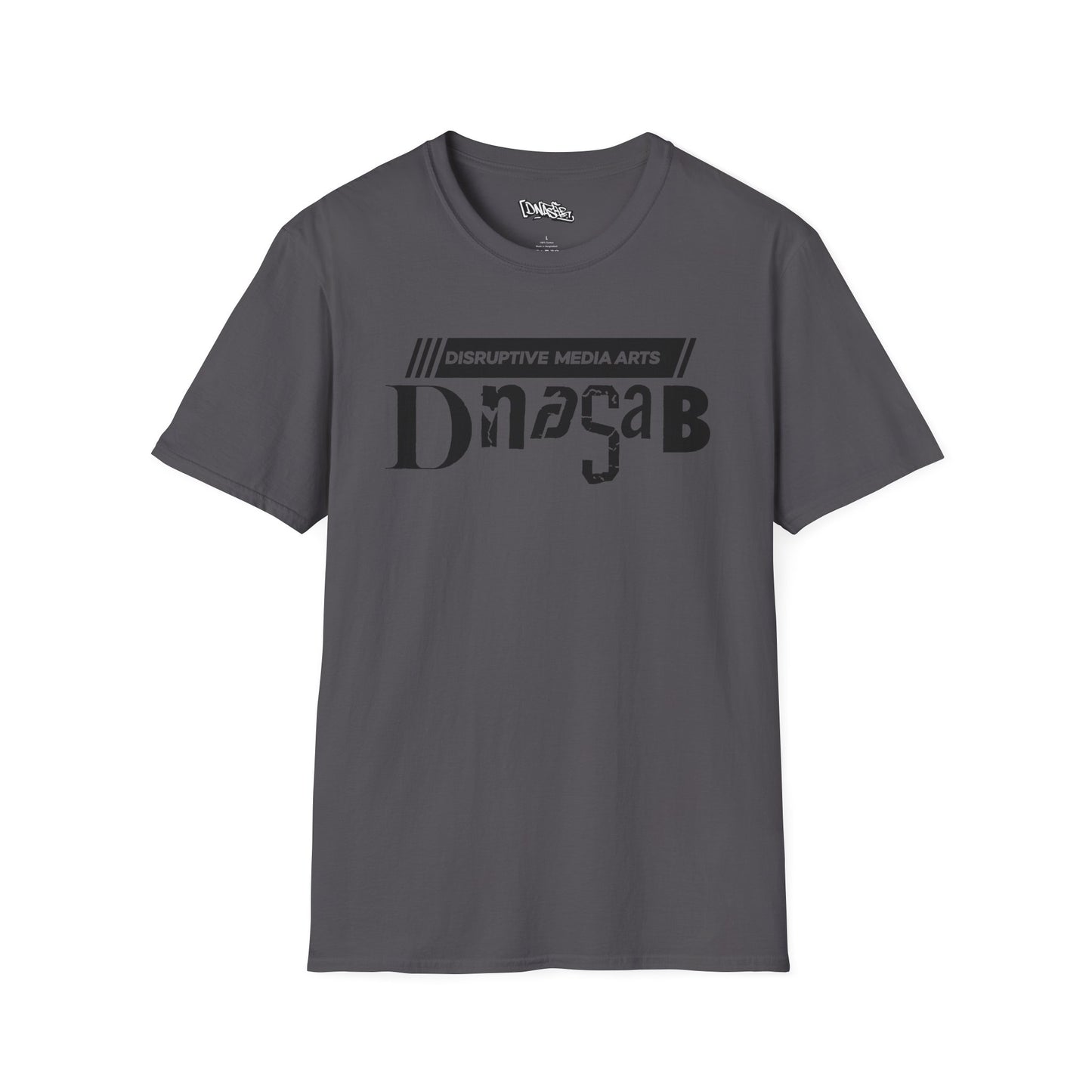 T-Shirt, Disruptive Media Arts™ Logo Tee – Signal Gear™ Core Uniform [Front + Back Print] Unisex Softstyle Graphic Tee, Streetwear, Casual Wear, Gift for Creatives, Cool Art Apparel