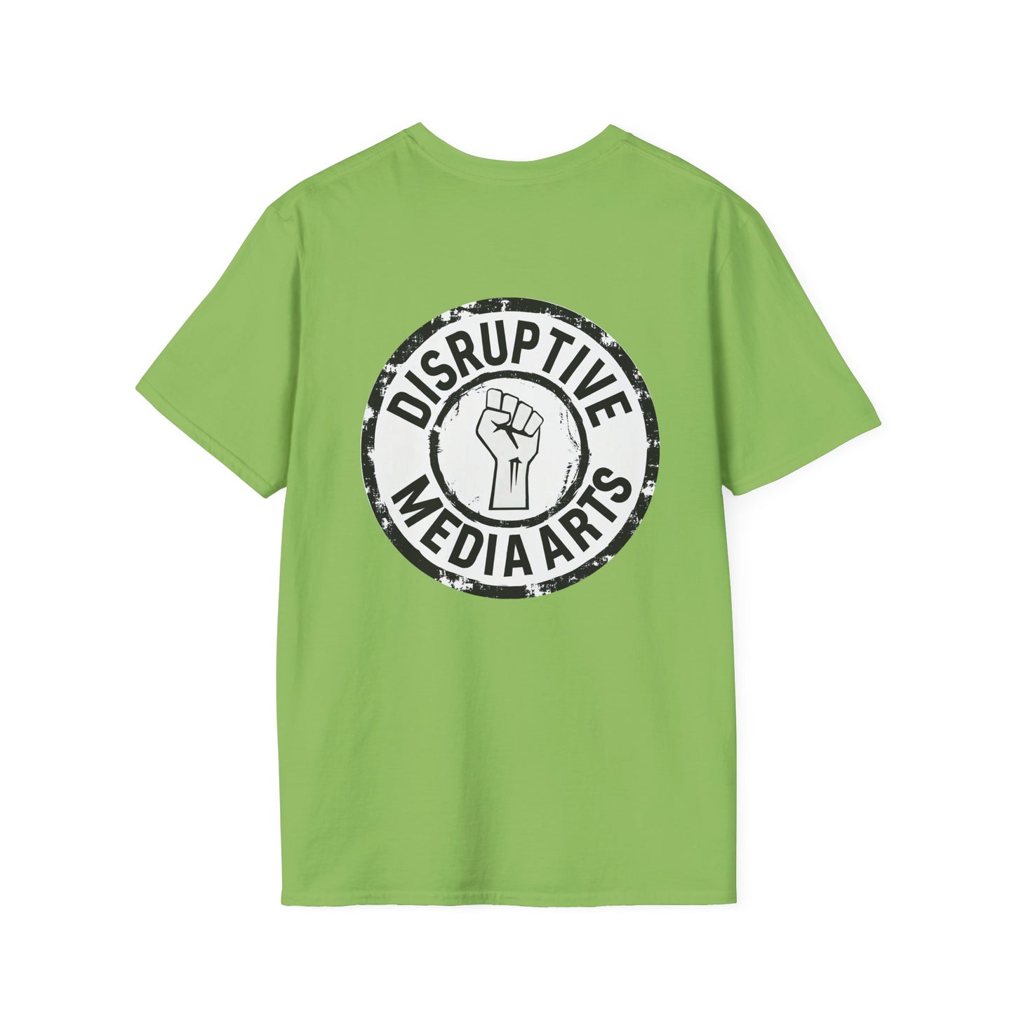 T-Shirt, Disruptive Media Arts™ Logo Tee – Signal Gear™ Core Uniform [Front + Back Print] Unisex Softstyle Graphic Tee, Streetwear, Casual Wear, Gift for Creatives, Cool Art Apparel