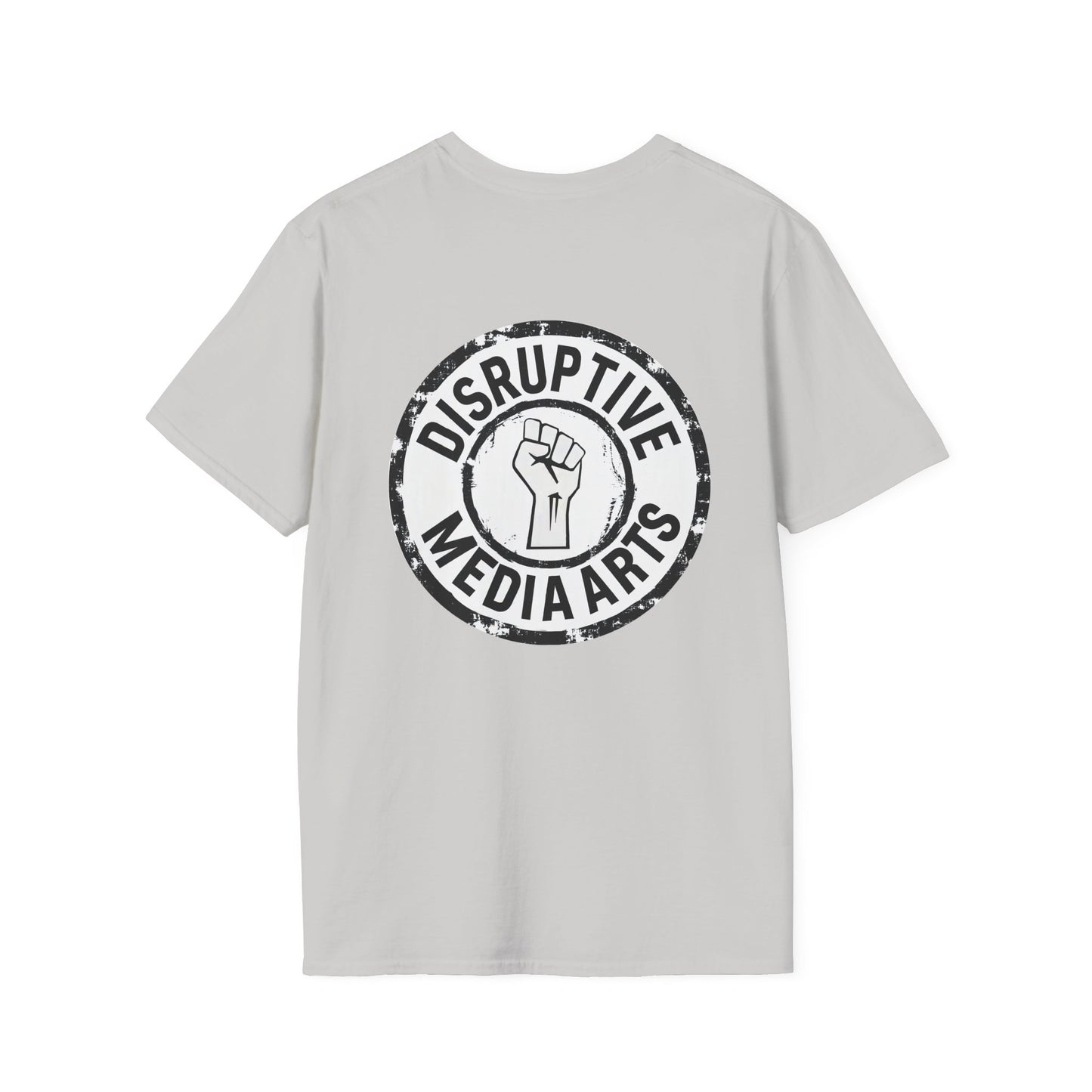 T-Shirt, Disruptive Media Arts™ Logo Tee – Signal Gear™ Core Uniform [Front + Back Print] Unisex Softstyle Graphic Tee, Streetwear, Casual Wear, Gift for Creatives, Cool Art Apparel