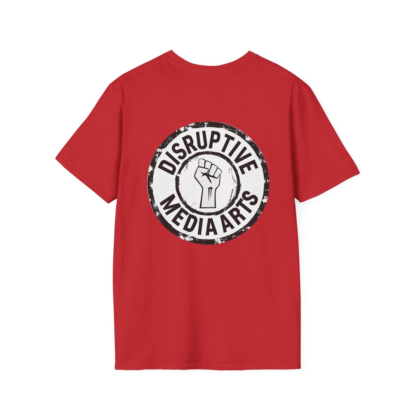T-Shirt, Disruptive Media Arts™ Logo Tee – Signal Gear™ Core Uniform [Front + Back Print] Unisex Softstyle Graphic Tee, Streetwear, Casual Wear, Gift for Creatives, Cool Art Apparel