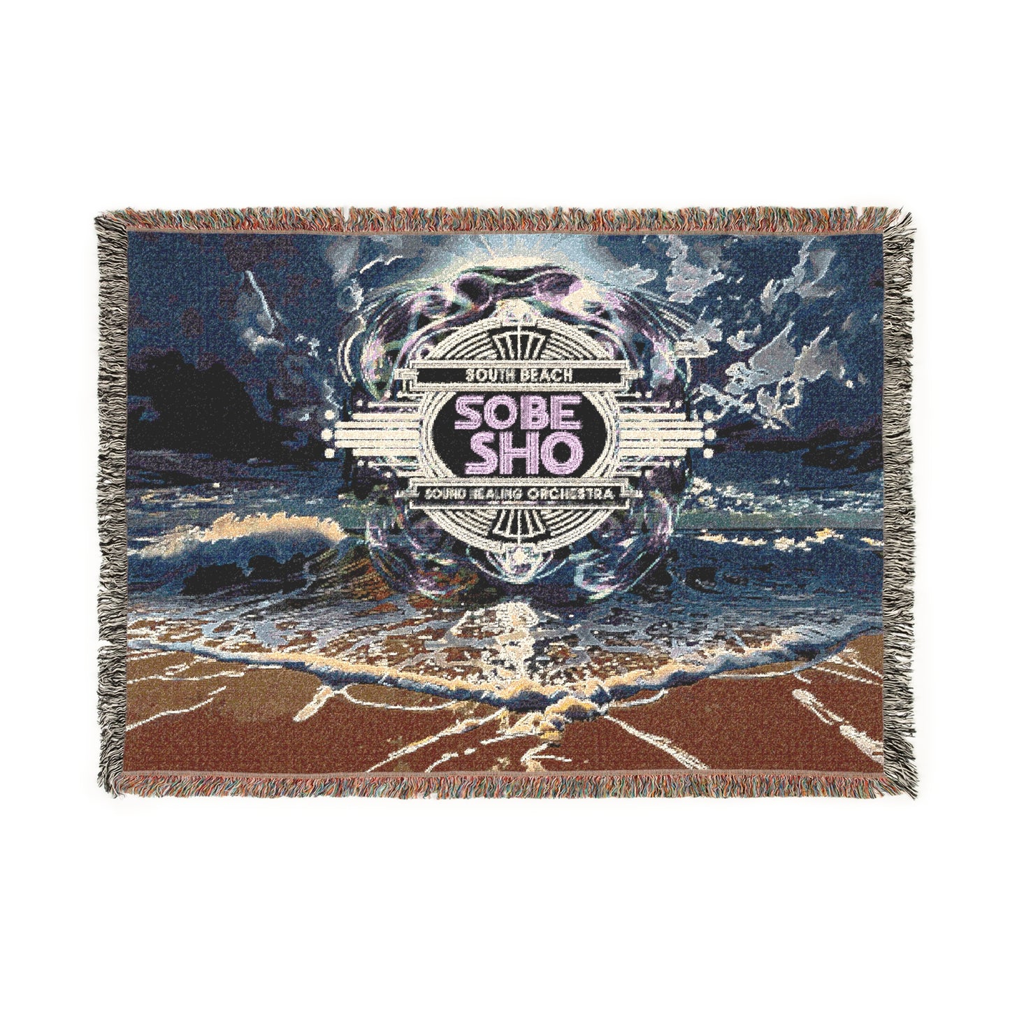 “Rest in Resonance” 100% Cotton, Colorful Woven Blanket,A Soft Landing for Sound Healing, Meditation, and Restorative Rituals