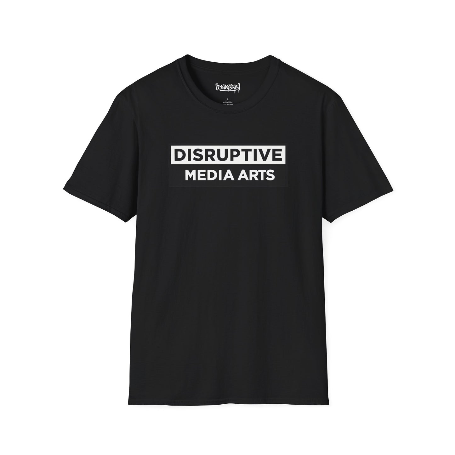 T-Shirt "Disruptive Media Arts" Logo Tee – Signal Gear Core Uniform [Front + Back Print]_Unisex Softstyle