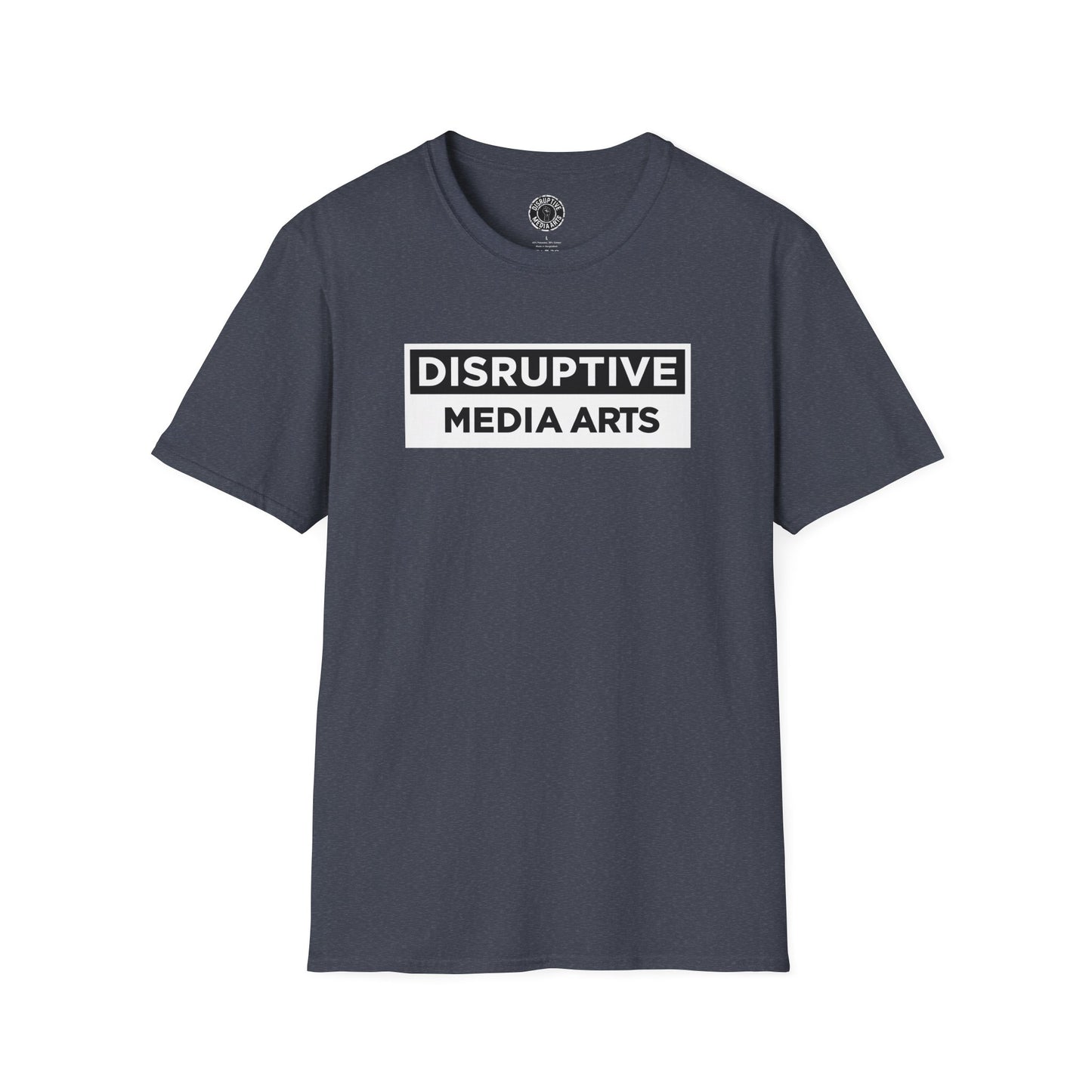 T-Shirt "Hands Off The Arts" Disruptive Media Arts™ Logo Tee – Signal Gear™ Core Uniform [Front + Back Print] Softstyle, Unisex Tee