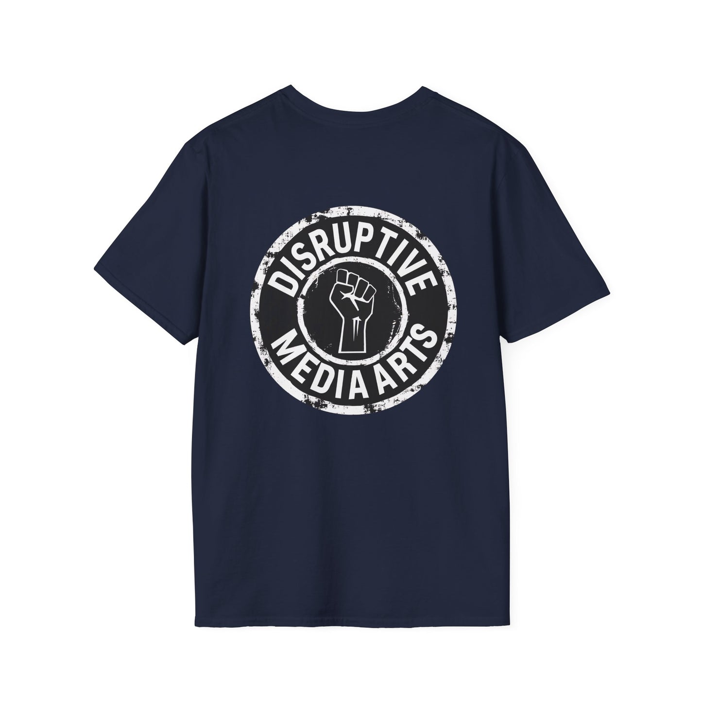 T-Shirt "Disruptive Media Arts" Logo Tee – Signal Gear Core Uniform [Front + Back Print]_Unisex Softstyle