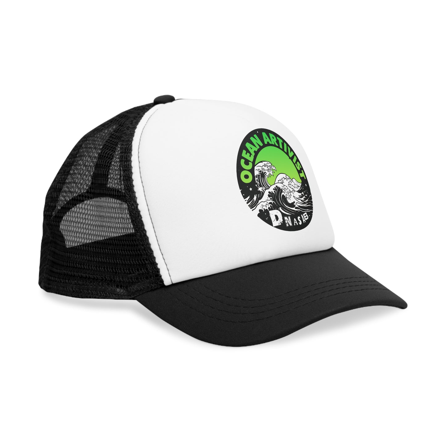 Ocean Artivist, dNASAb Trucker Hat – Eco-Friendly Cap for Creatives, Beach Lovers,Surfers, Outdoor Adventures, Summer Events
