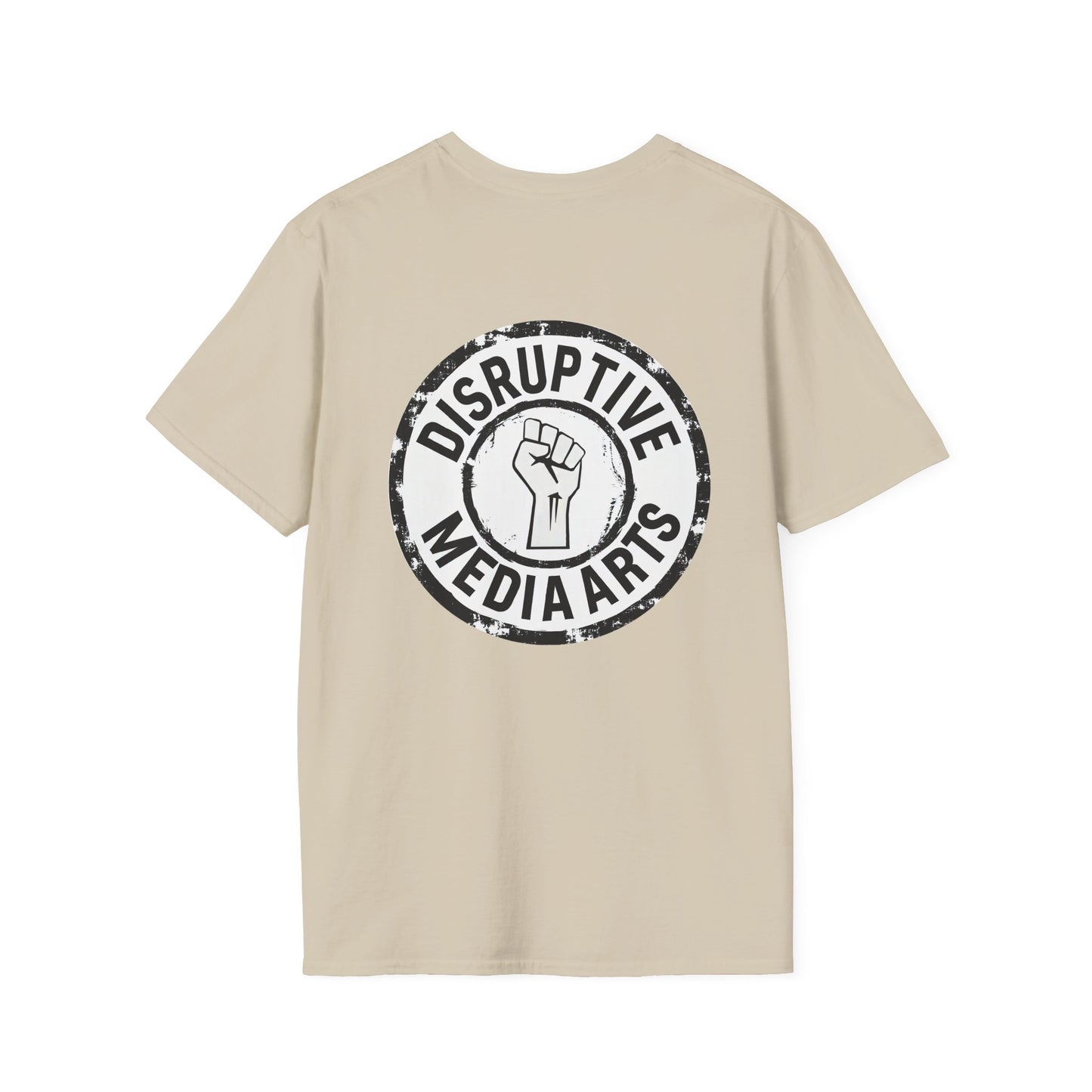 T-Shirt, Disruptive Media Arts™ Logo Tee – Signal Gear™ Core Uniform [Front + Back Print] Unisex Softstyle Graphic Tee, Streetwear, Casual Wear, Gift for Creatives, Cool Art Apparel
