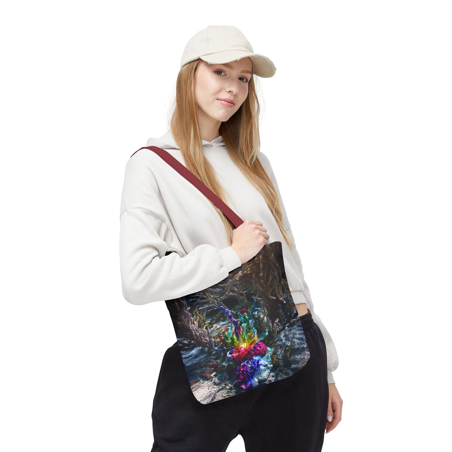 Vibrant Ocean Life Tote Bag,"Faux Ecologies +Ocean Artivism" Reusable Grocery Bag, Beach Tote, Eco-Friendly Bag, Summer Vibes, Gift for Ocean Lovers