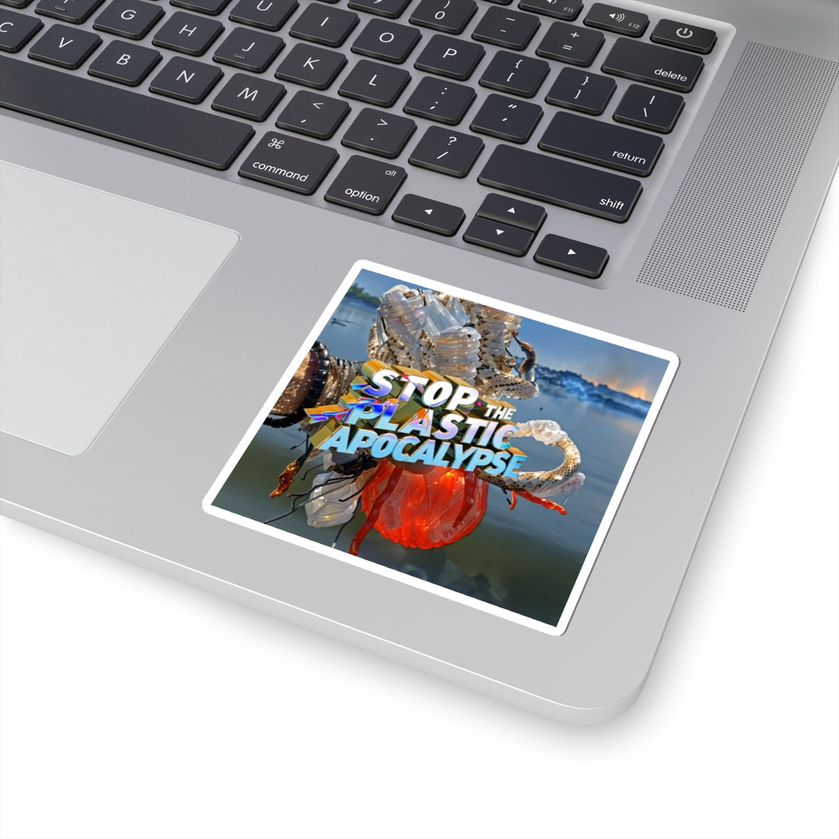 [dNASAb] Sticker,Eco-Friendly Kiss-Cut Stickers - Stop the Plastic Apocalypse, Environmental Awareness, Sustainable Gifts, Eco-Conscious Decor