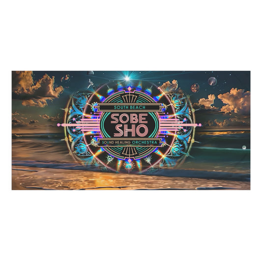 “Waveform Wrap” Vibrant Beach Towel -limited-edition South Beach Sound Healing Orchestra x [dNASAb] series, Colorful Beach Accessory for Ocean lovers, mindful movers, beach dreamers, sound bath travelers