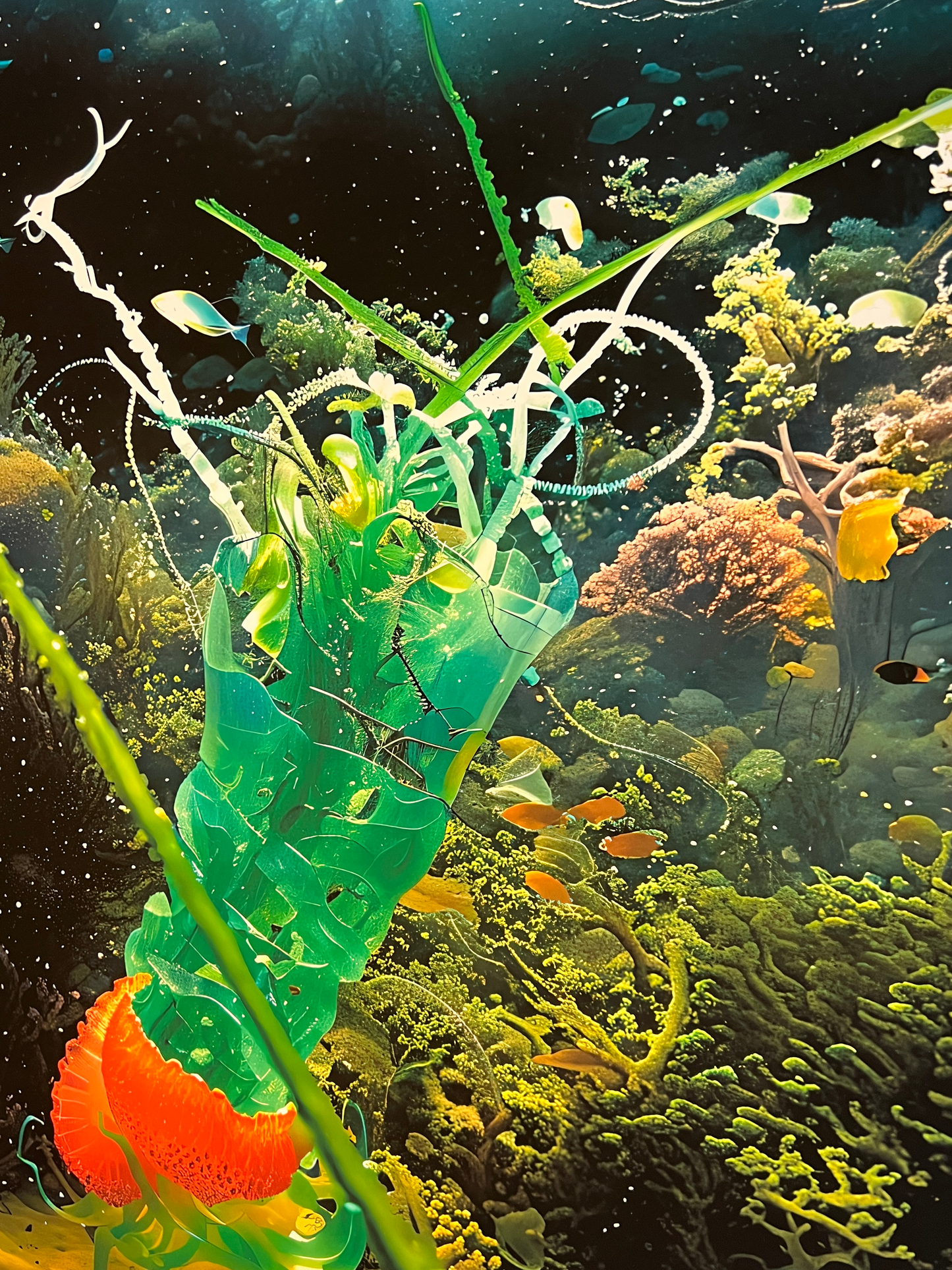1_Archival Pigment print on Archival Organic Cotton Artist Rag “Faux Ecologies + Augmented Visions of the Nature-verse #1” 2024