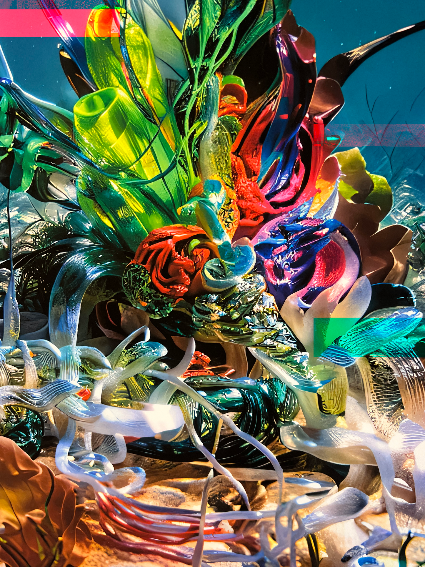 3_Archival Pigment print on Archival Organic Cotton Artist Rag “Faux Ecologies + Augmented Visions of the Nature-verse #3” 2024