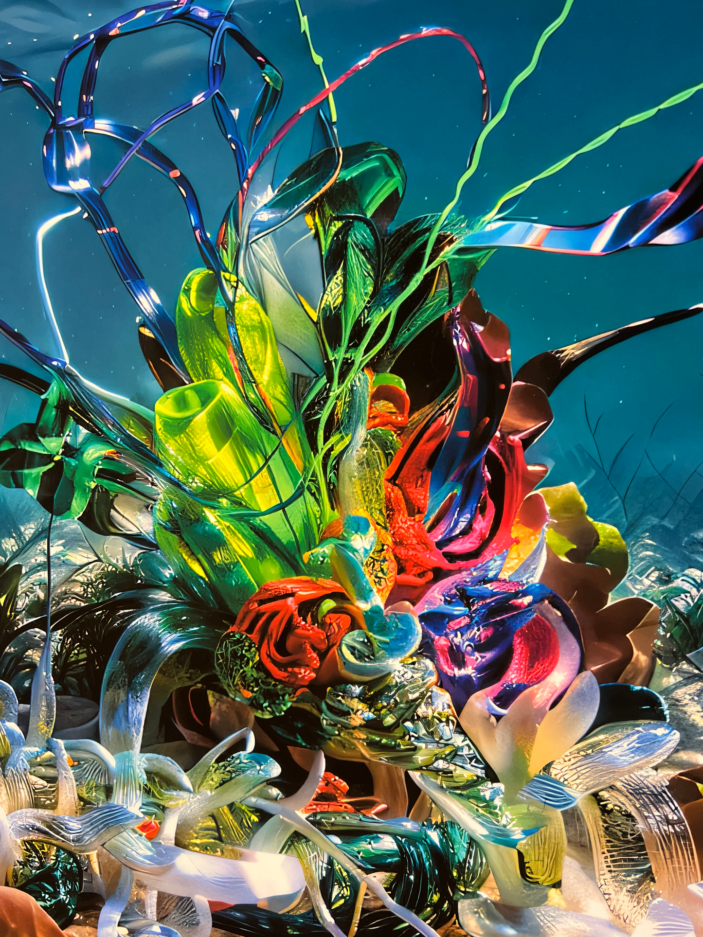 3_Archival Pigment print on Archival Organic Cotton Artist Rag “Faux Ecologies + Augmented Visions of the Nature-verse #3” 2024