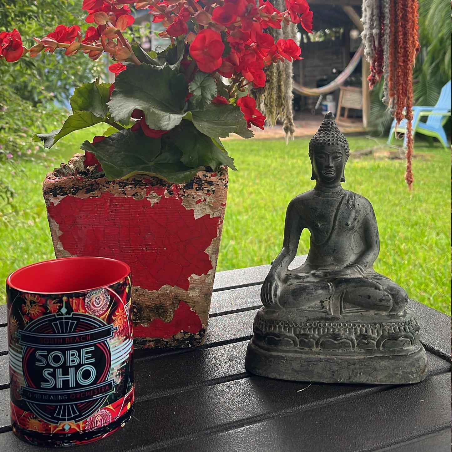 SoBe Sho Music Logo Accent Coffee Mug — Retro Neon South Beach Design
