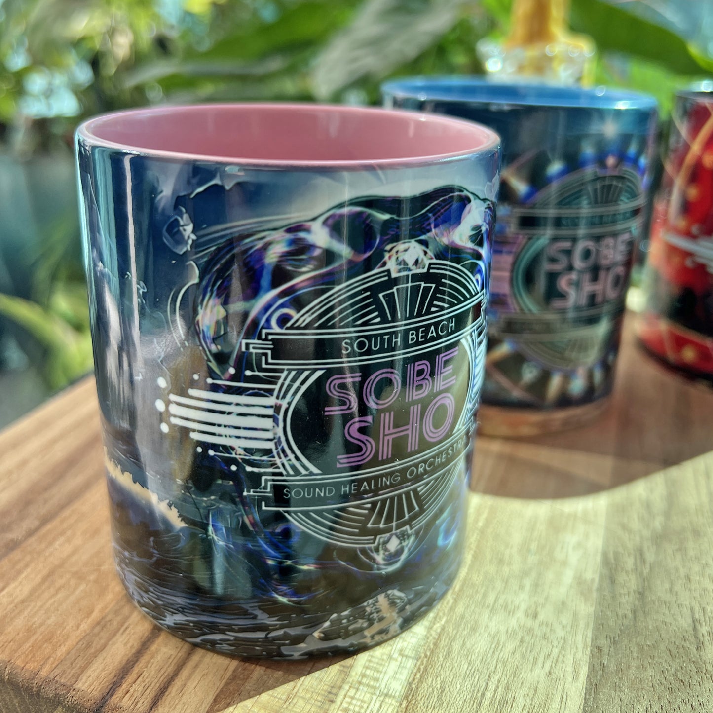 SOBE SHO Vintage Beach Logo Accent Coffee Mug — South Beach Orchestra Design