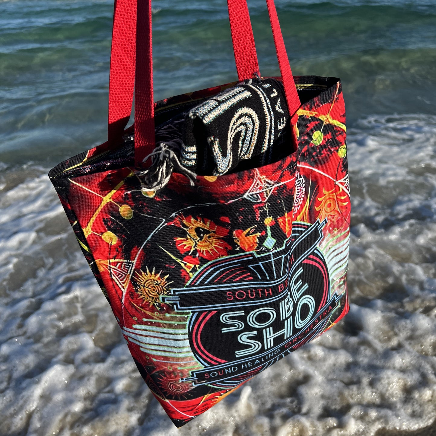 SOBE SHO Retro South Beach Graphic Tote Bag
